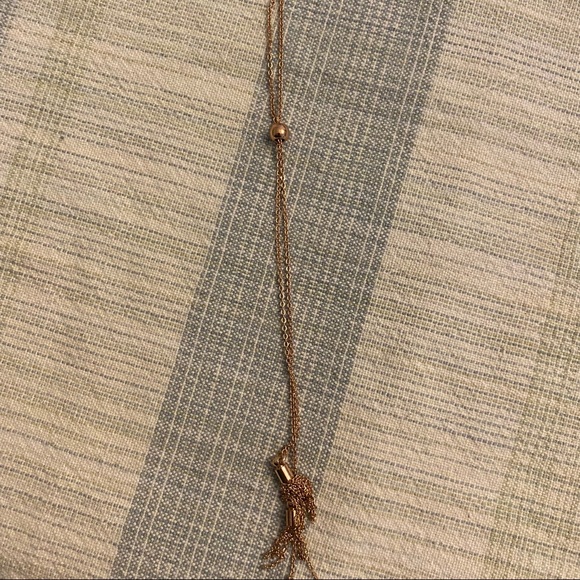 J.Crew Rose Gold Tassel Pendent Long Necklace - Picture 11 of 15
